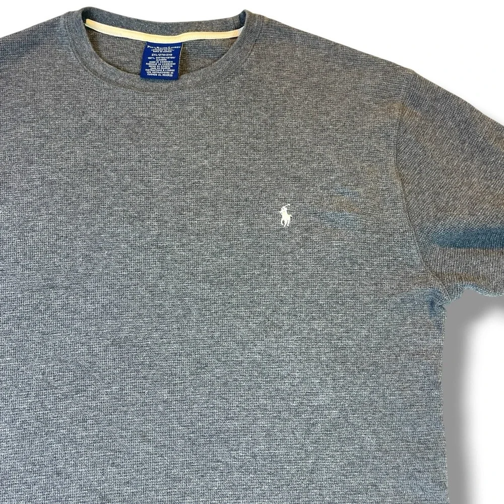 Polo Ralph Lauren Sleepwear Men's Waffle Knit Grey Large Cotton Shirt 2XL *Read*